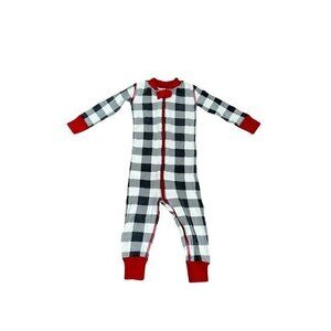 Hanna Andersson Baby Plaid Pajamas 18-24 Mos Organic Cotton Black/White Checkere